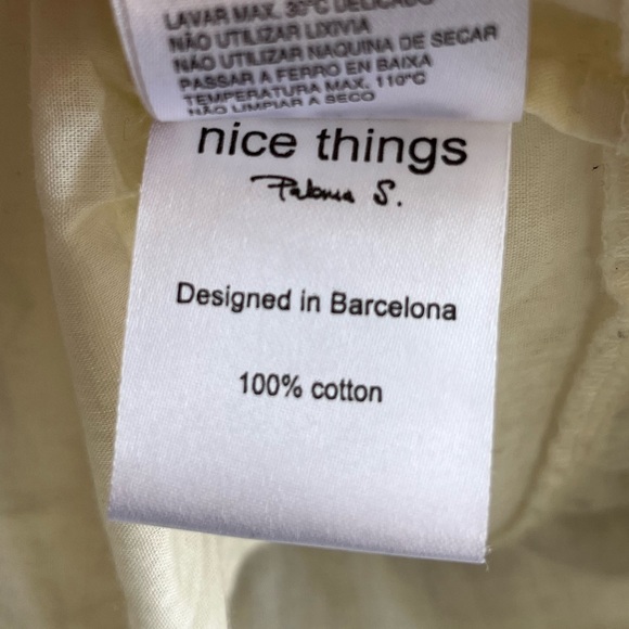 Nice Things Long Sleeve Lace Button Down Tuxedo Placket Blouse-Size 42 - Picture 8 of 8